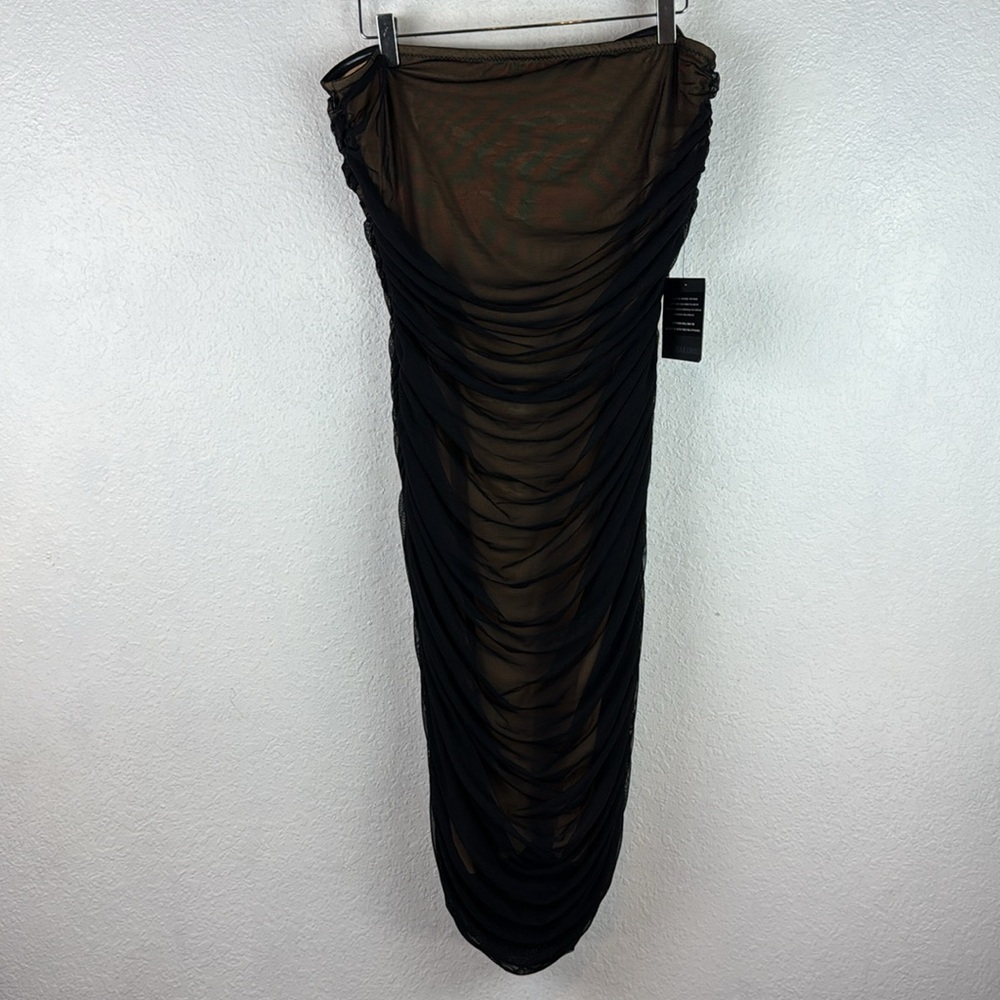 NWT Perfect NORMAKAMALI WALTER DRESS TO KNEE mesh strapless XL - Picture 11 of 13